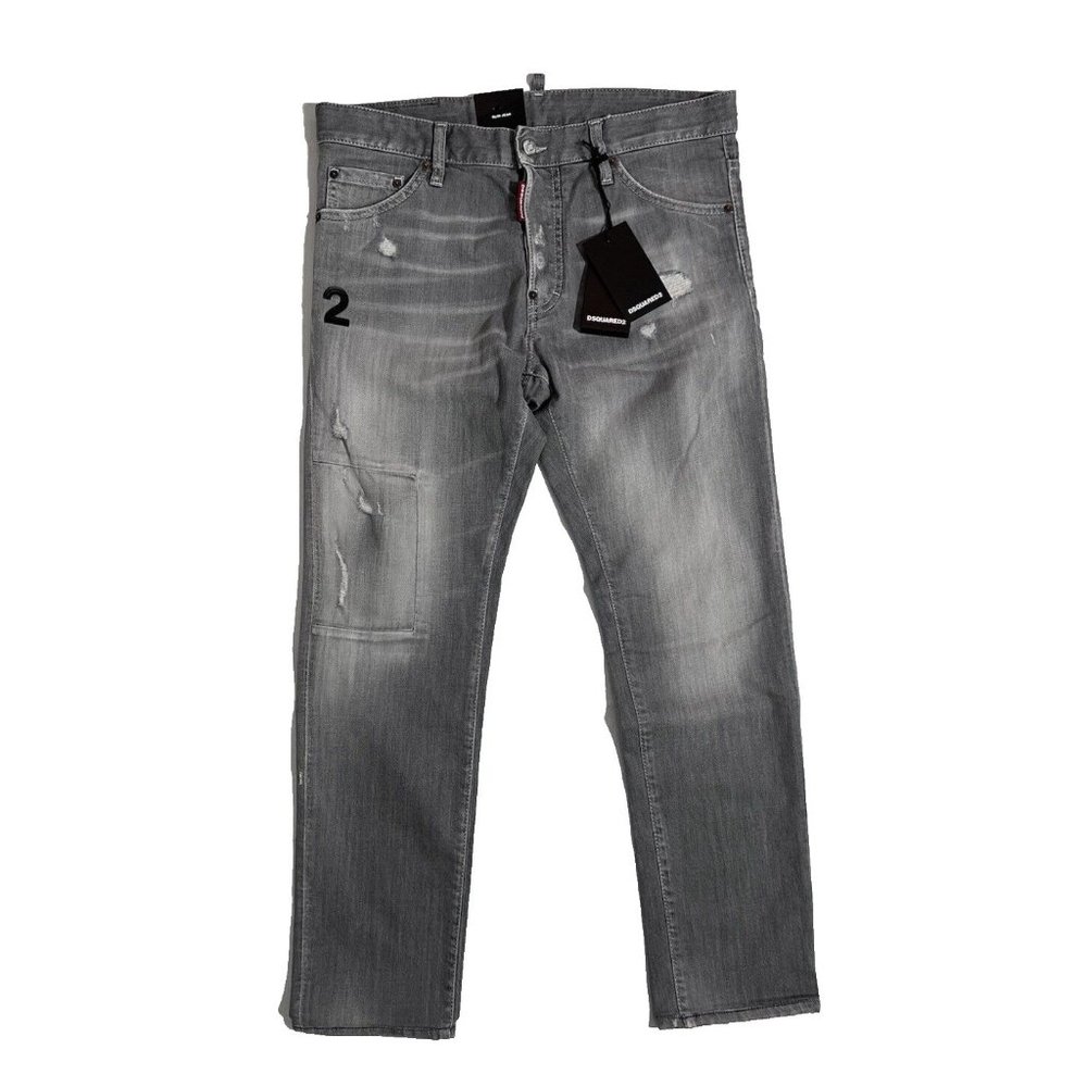 DSQUARED2 Mens Slim Jean IT46 W32 Denim Jeans S74LB0692S30260852 NWT Grey Gray